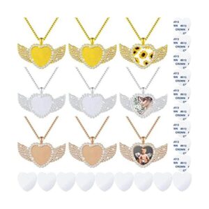 9 piezas de collar en blanco de sublimación con cadena en