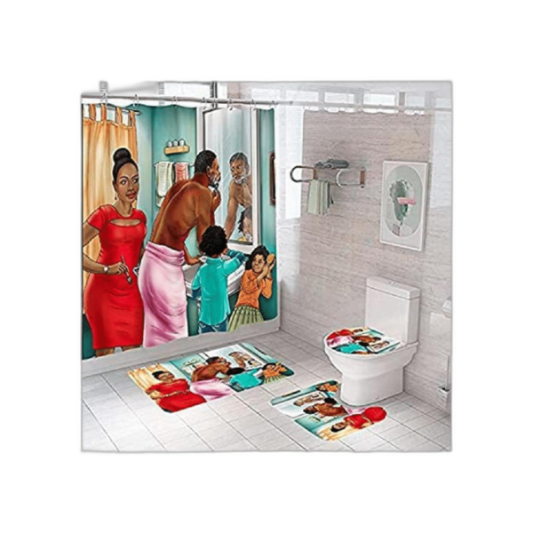 Juego de 4 cortinas de ducha para niños con temática