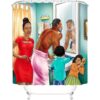 Juego de 4 cortinas de ducha para niños con temática