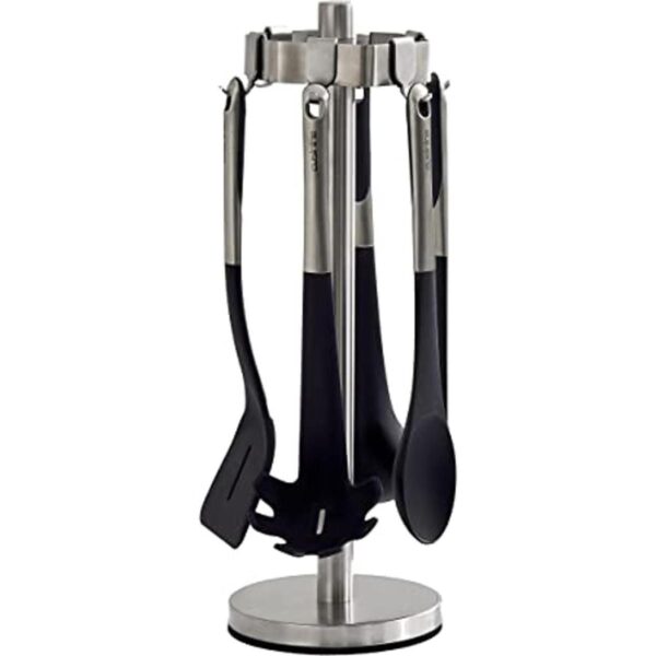 Soporte para utensilios de cocina con 6 ganchos ajustables_1