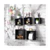 8 cajas de madera rústicas de color negro de 7 pulgadas 6