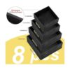 8 cajas de madera rústicas de color negro de 7 pulgadas 6
