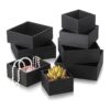 8 cajas de madera rústicas de color negro de 7 pulgadas 6