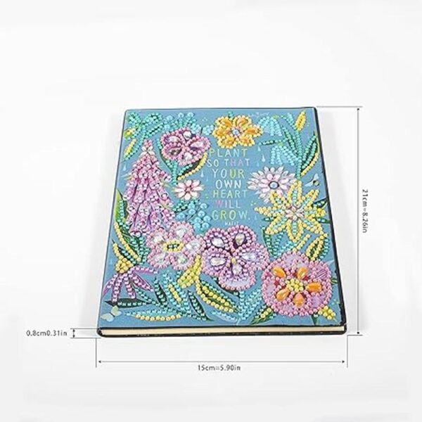 DIY 5D Diamond Pintura Notebook Kits Planta Flor Cubierta