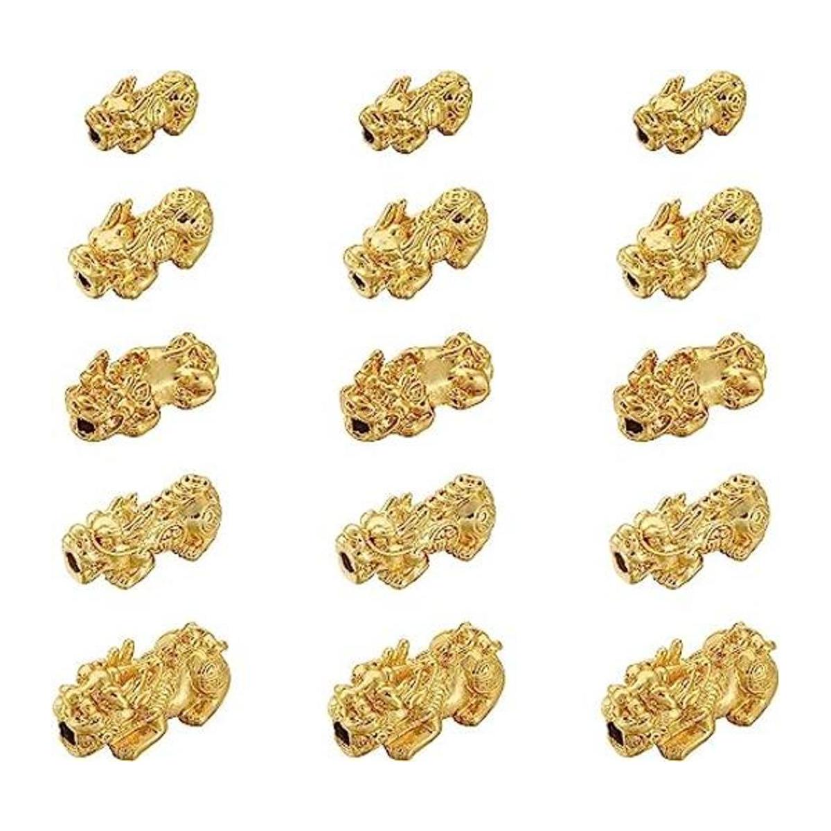 Craftdady 20 cuentas espaciadoras Pixiu chapado en oro de