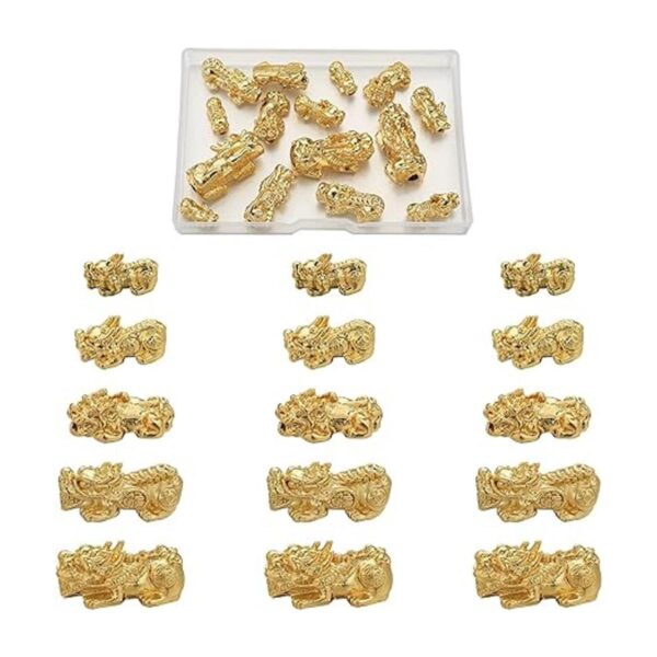 Craftdady 20 cuentas espaciadoras Pixiu chapado en oro de