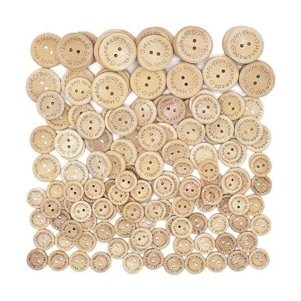 150 botones hechos a mano de madera para coser 2 agujeros_3