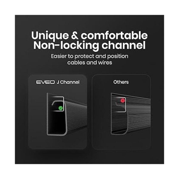 EVEO Organizador de cables con canal en J de 244 cm_3