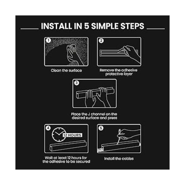 EVEO Organizador de cables con canal en J de 244 cm_6