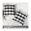 CARRIE HOME Juego de 2 fundas de almohada a cuadros negros