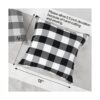 CARRIE HOME Juego de 2 fundas de almohada a cuadros negros