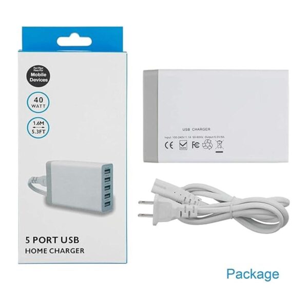 Cargador de pared USB con 5 puertos para múltiples_4