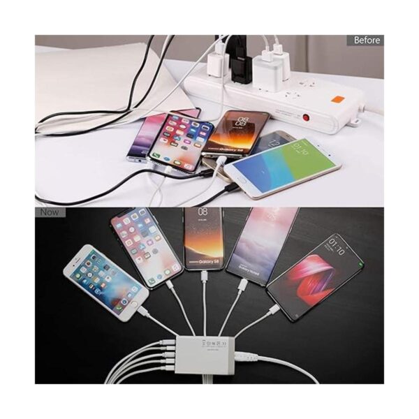 Cargador de pared USB con 5 puertos para múltiples_3