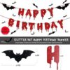 Pancarta de Halloween con purpurina roja para feliz_3