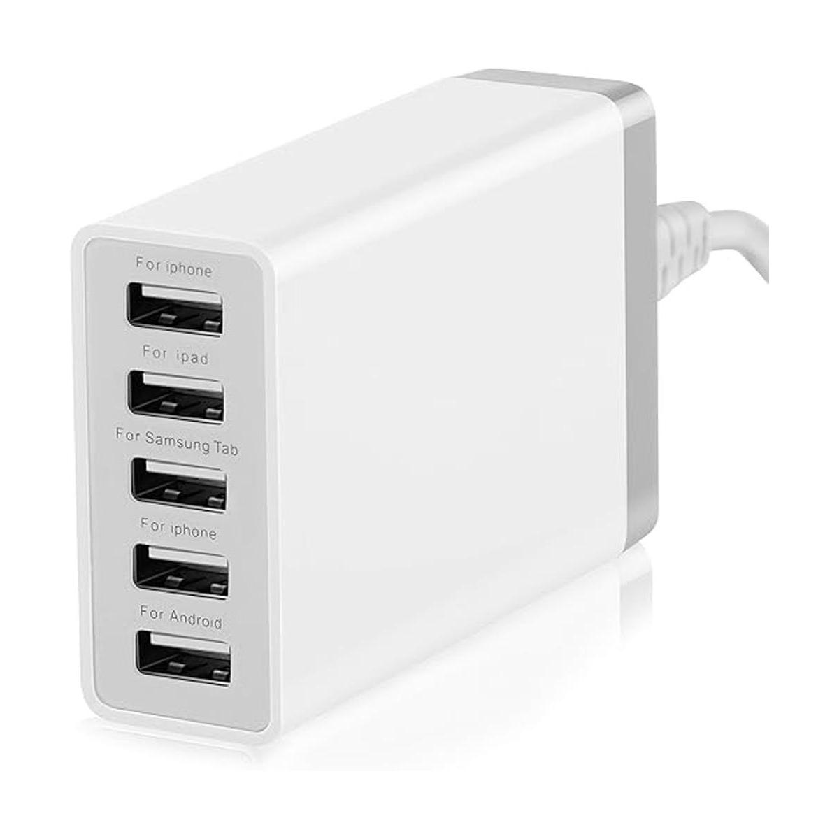 Cargador de pared USB con 5 puertos para múltiples