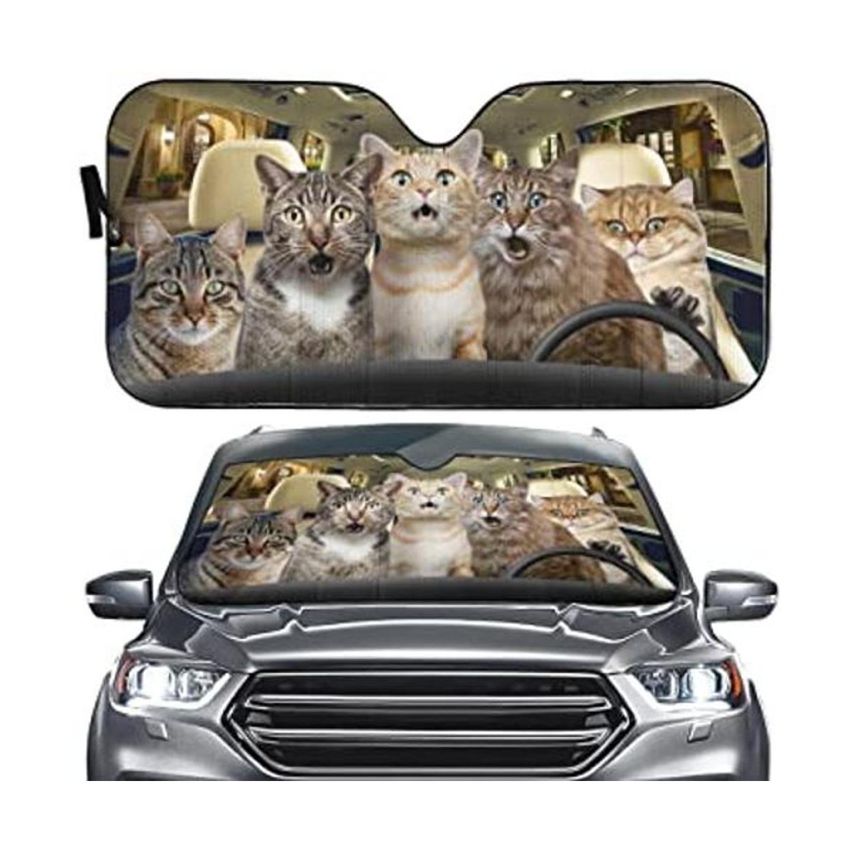 Parasol para coche con diseño de gato de Bengala y chofer