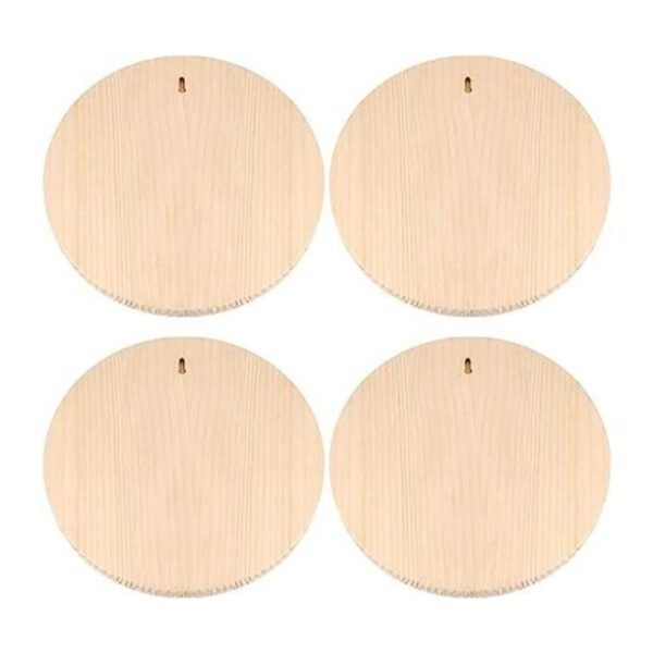 MUKLEI Paquete de 4 placas redondas de madera de 12