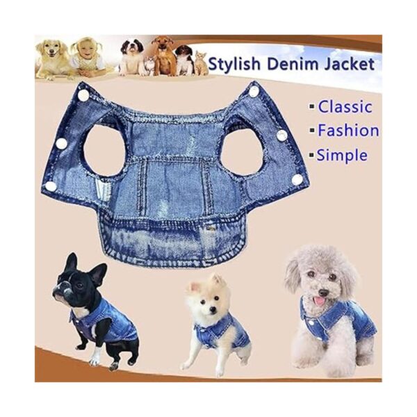 LKEX Chaqueta de mezclilla para perro camisa de mezclilla