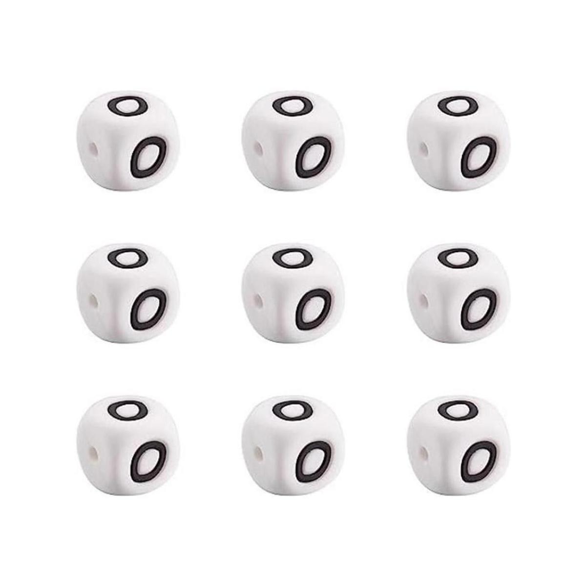 FASHEWELRY 10 cuentas cuadradas de silicona con letras de