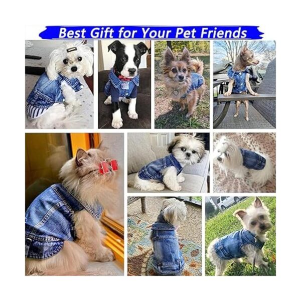 LKEX Chaqueta de mezclilla para perro camisa de mezclilla