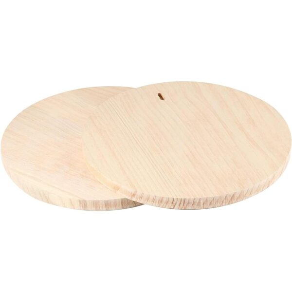 MUKLEI Paquete de 4 placas redondas de madera de 12