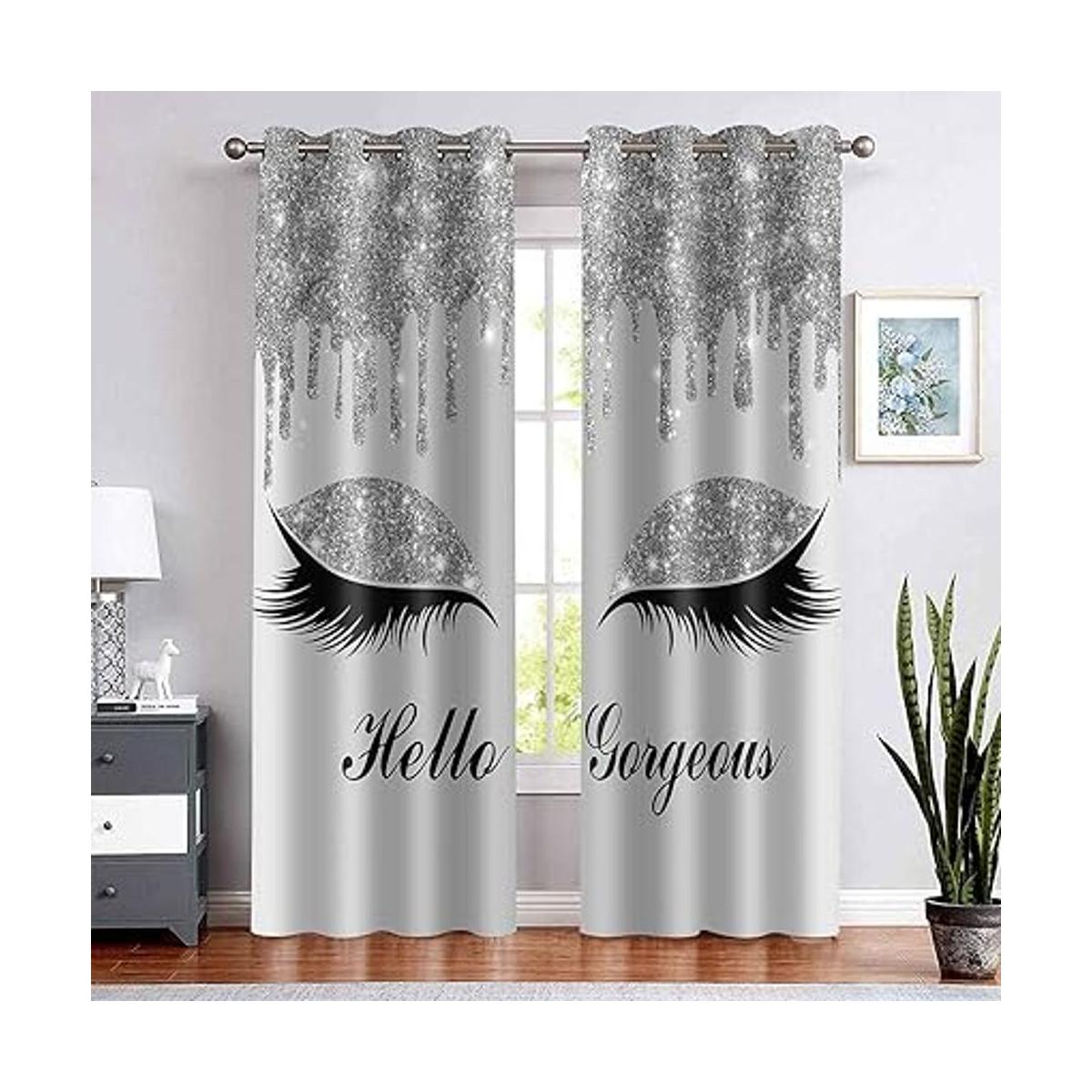 BSPPTI Hello Gorgeous Unicorn Cortinas con estampado de