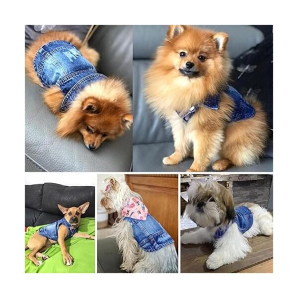 LKEX Chaqueta de mezclilla para perro camisa de mezclilla