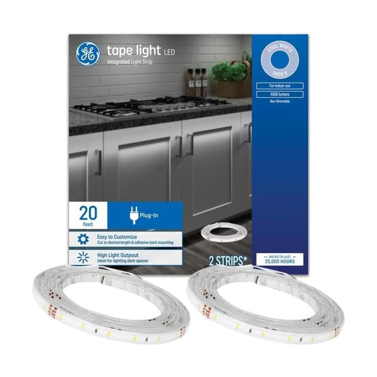 GE Cinta de luz LED color blanco frío 20 pies
