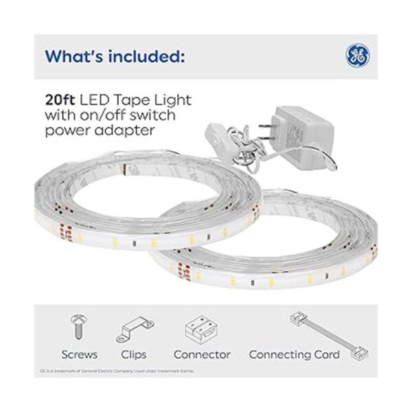 GE Cinta de luz LED color blanco frío 20 pies