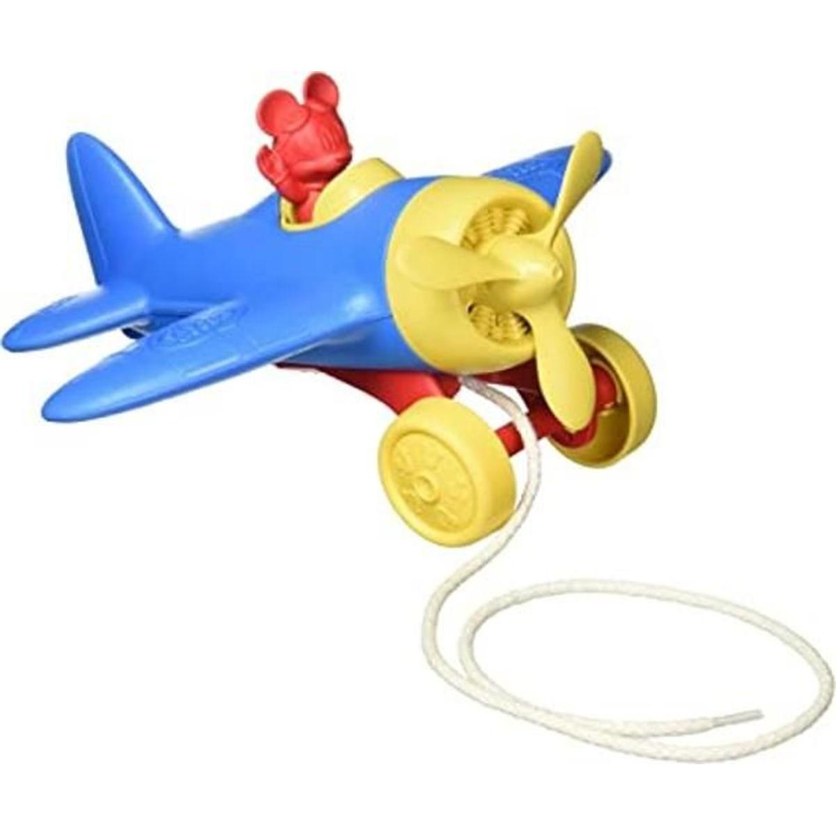 Juguetes verdes Mickey Mouse Avión Pull Toy TG