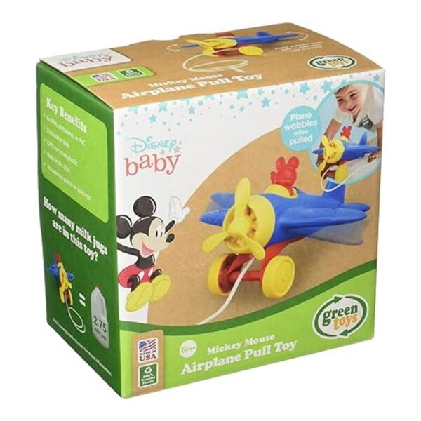 Juguetes verdes Mickey Mouse Avión Pull Toy TG_3
