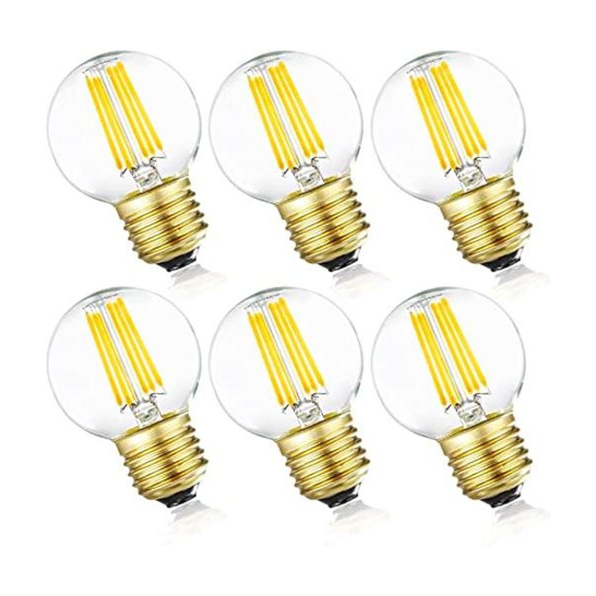 Bombilla E26 Edison regulable G16.5 de 6 W igual a 60 W