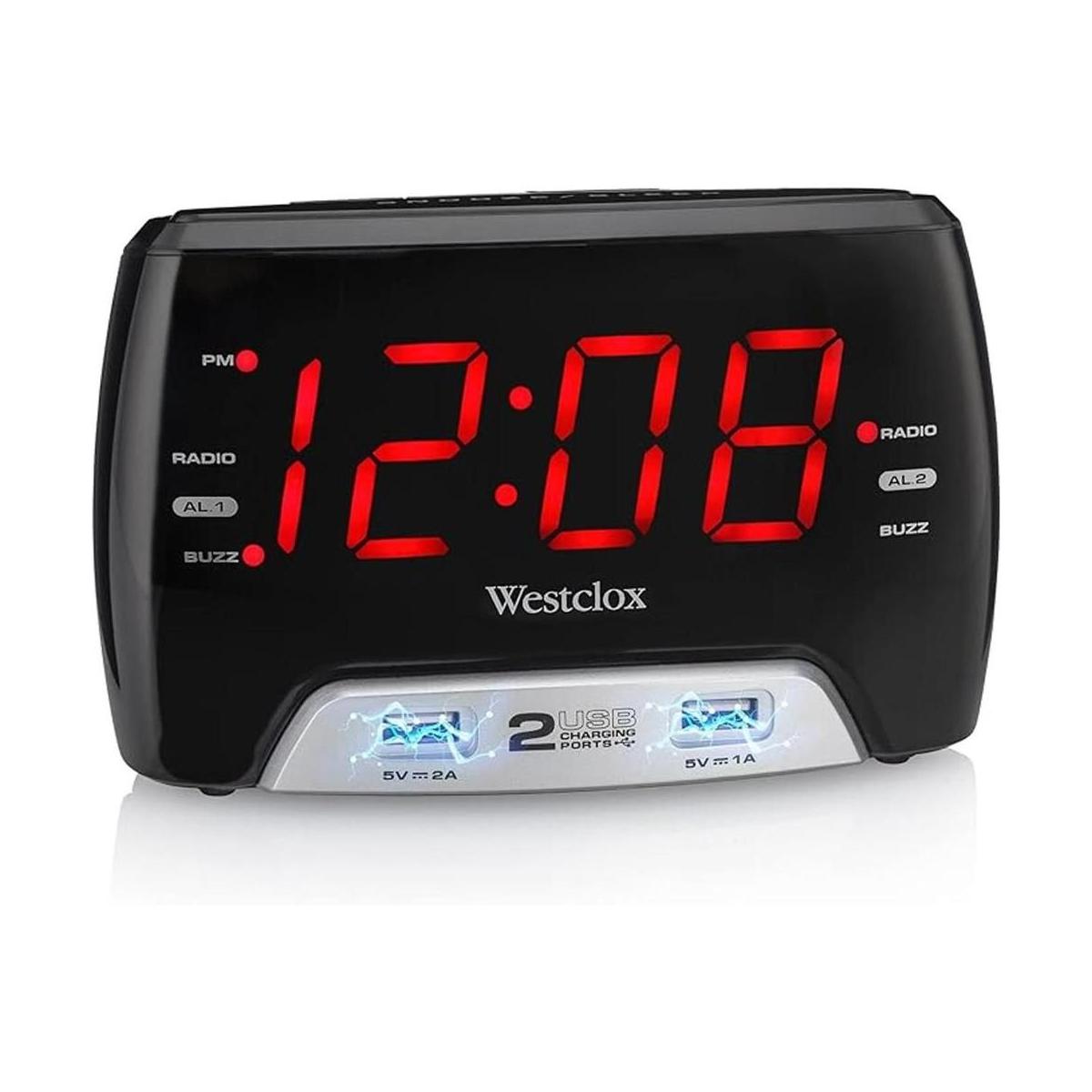 Westclox Gran 1.4 rojo LED Digital FM Reloj Radio 2