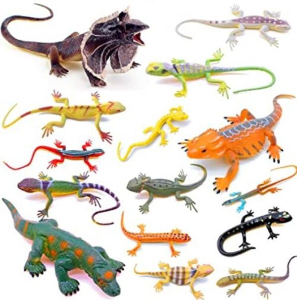 Guaishou Lizards Toys Juego de 15 figuras realistas de_1