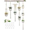 Pack de 5 perchas de macramé hechas a mano de algodón para
