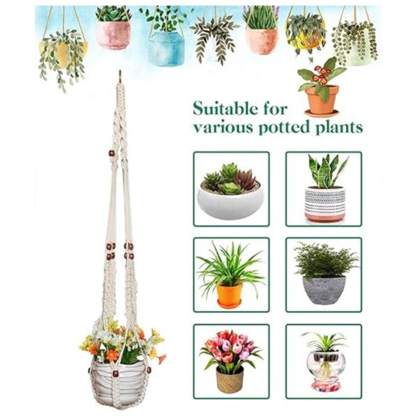 Pack de 5 perchas de macramé hechas a mano de algodón para
