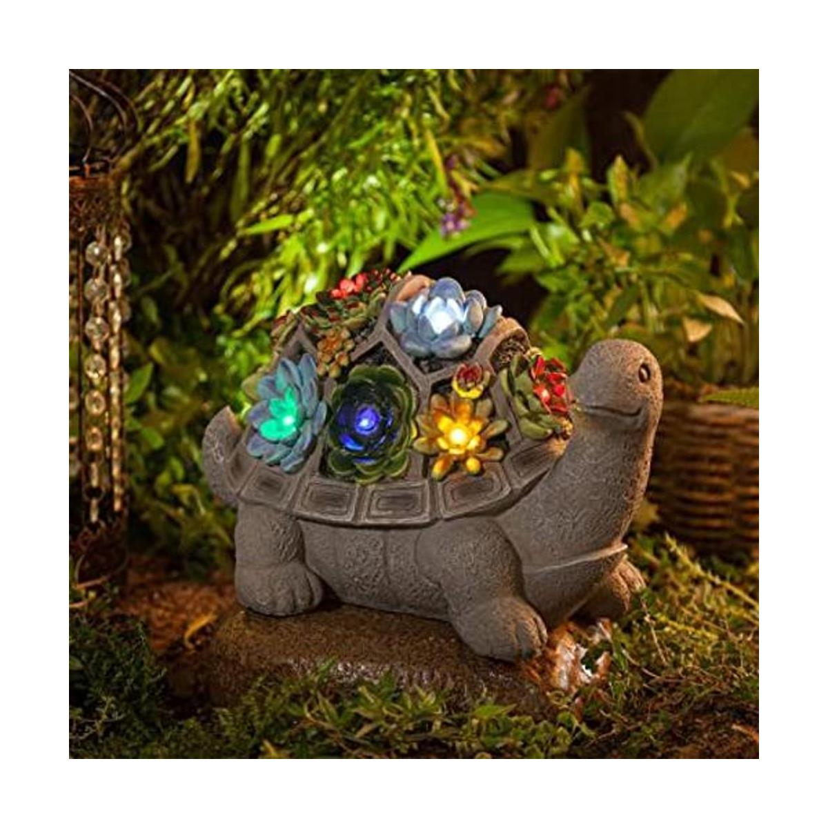 MALISTER Figuras solares de tortuga de jardín de 11.5