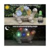 MALISTER Figuras solares de tortuga de jardín de 11.5