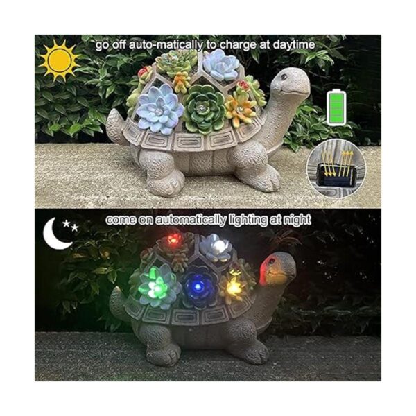 MALISTER Figuras solares de tortuga de jardín de 11.5