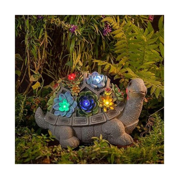 MALISTER Figuras solares de tortuga de jardín de 11.5