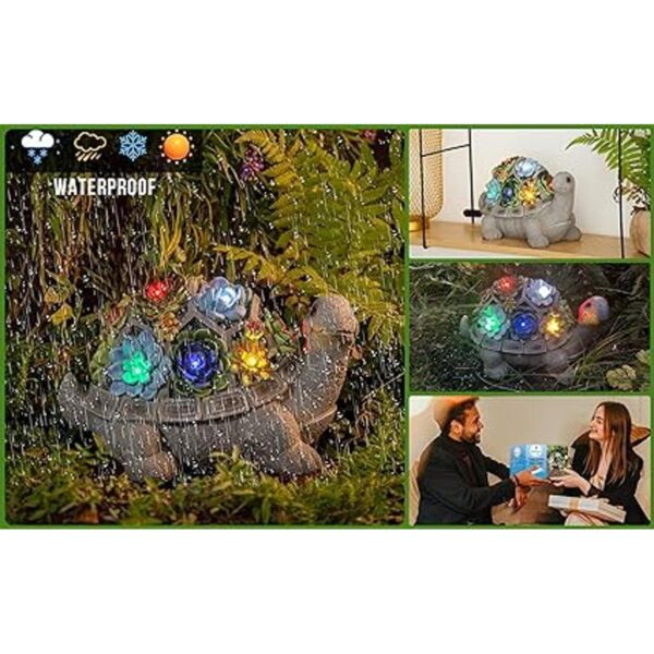 MALISTER Figuras solares de tortuga de jardín de 11.5