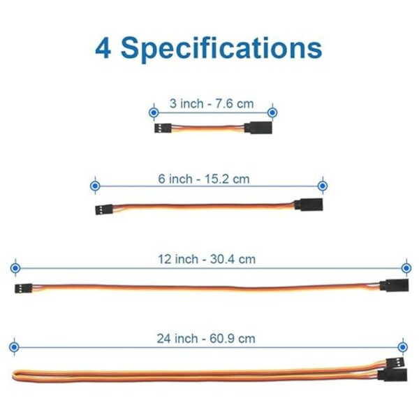 MMOBIEL 12 cables de extensión servo RC de 3 pines hembra