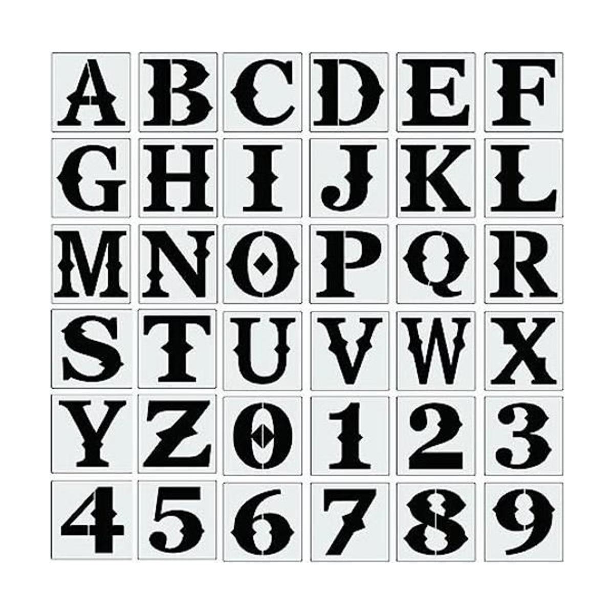 Plantillas de letras de 6 pulgadas para pintar sobre