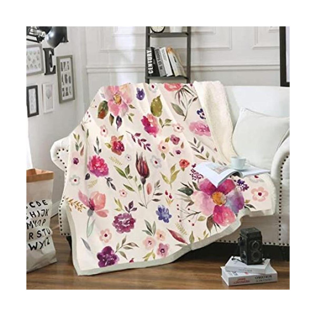 Manta floral de flores silvestres manta decorativa de