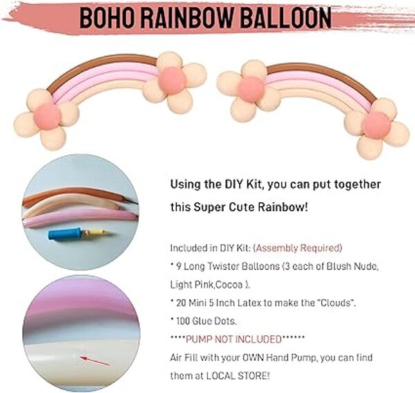 Guirnalda de globos bohemia rubor nude rosa marrón