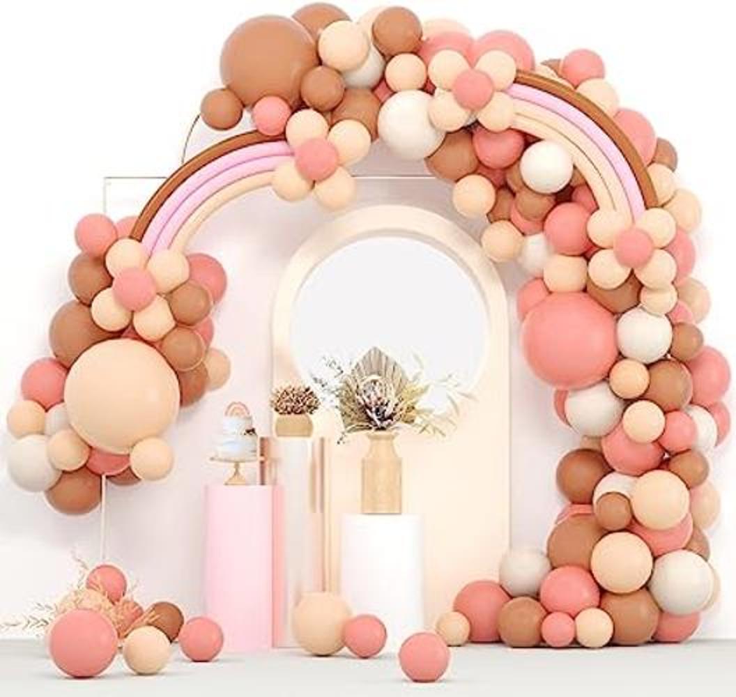 Guirnalda de globos bohemia rubor nude rosa marrón