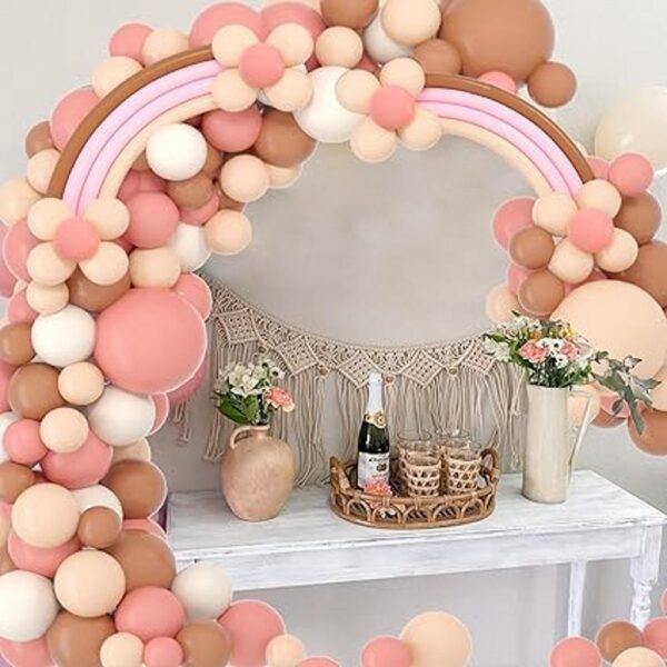 Guirnalda de globos bohemia rubor nude rosa marrón