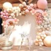 Guirnalda de globos bohemia rubor nude rosa marrón