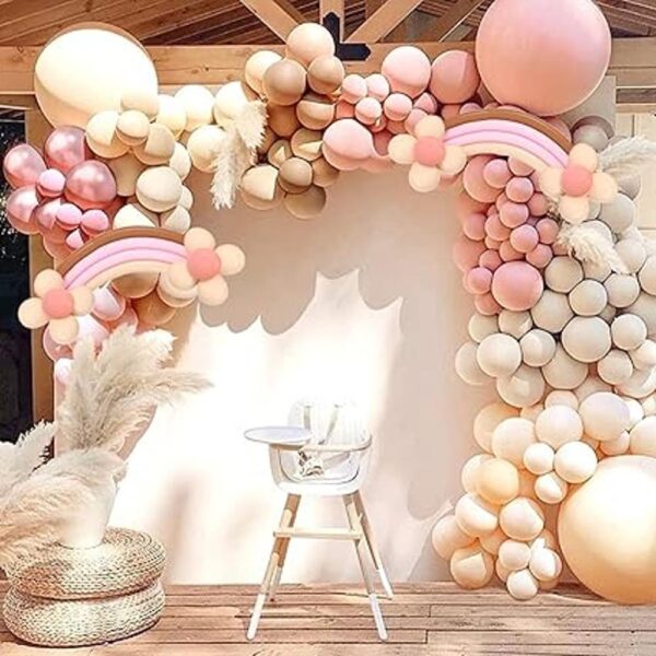Guirnalda de globos bohemia rubor nude rosa marrón