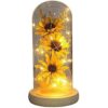 Girasol artificial en cúpula de cristal LED lámpara de